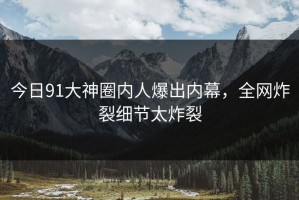 今日91大神圈内人爆出内幕，全网炸裂细节太炸裂
