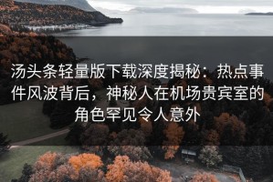 汤头条轻量版下载深度揭秘：热点事件风波背后，神秘人在机场贵宾室的角色罕见令人意外
