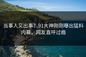 当事人又出事？91大神刚刚曝出猛料内幕，网友直呼过瘾