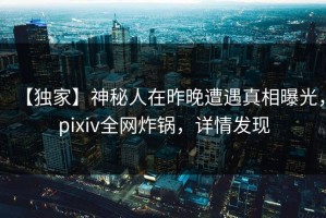 【独家】神秘人在昨晚遭遇真相曝光，pixiv全网炸锅，详情发现